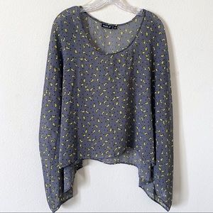 Allen B Sheer Birds Print Cover up